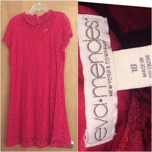 New York & Company Red Lace Dress